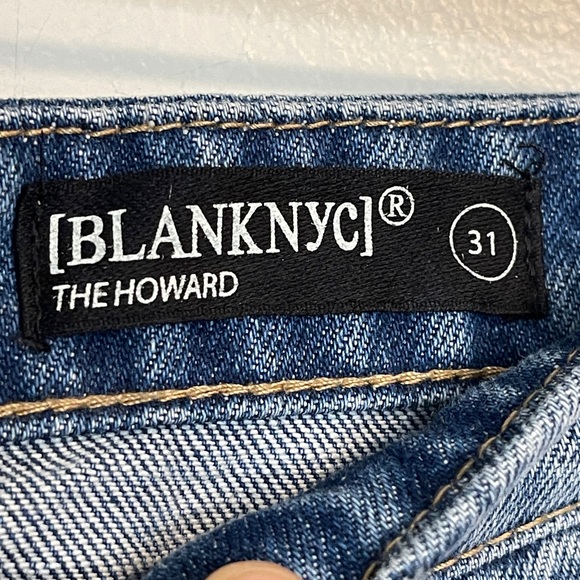 Blank NYC Jeans Siez 31 "The Howard" Mid Rise Ripped Knee Loose Fit - Picture 2 of 6